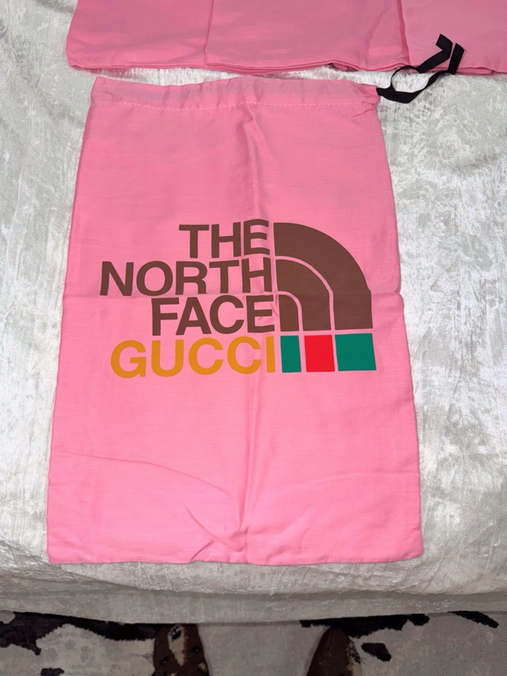 The North Face Pink Logo Drawstring Skirt Pouch 11X17